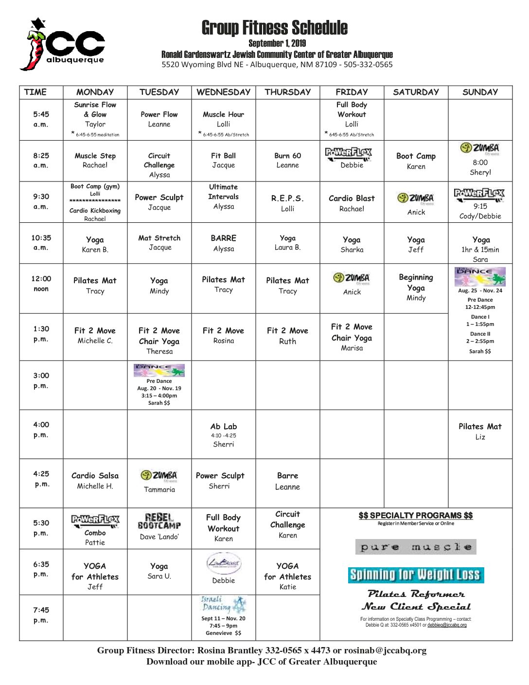 Jcc Fitness Schedule FitnessRetro